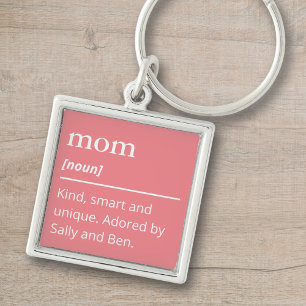 Dusty rose pink keychain for mum modern minimalist