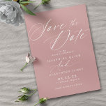 Dusty Rose Pink Mauve | Simple Elegant Script  Save The Date<br><div class="desc">Simple and elegant save the dates featuring "Save the Date" text in a vintage-inspired script. Muted mauve-pink colour background.</div>