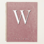 Dusty Rose Pink Modern Marble Monogram Planner<br><div class="desc">This planner has a background of dusty rose pink marble effect. Simple and contemporary. Complete it with a personalised monogram. Created by Simply Farmhouse Press.</div>