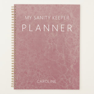 Dusty Rose Pink Modern Marble Planner