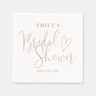 Dusty Rose Pink Script Calligraphy Bridal Shower Napkin