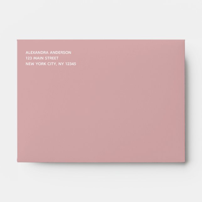 Dusty Rose Pink Simple Minimalist Coloured Envelop Envelope (Front)