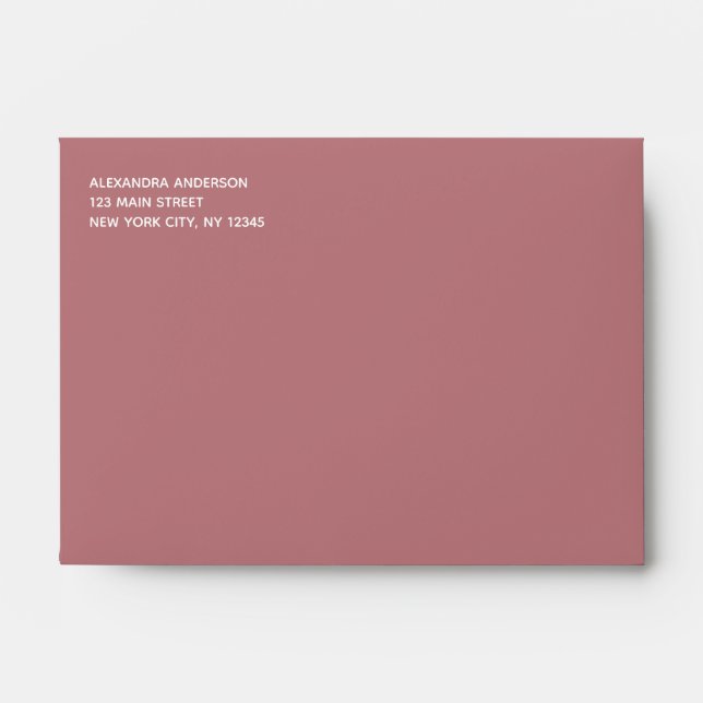 Dusty Rose Pink Simple Minimalist Coloured Envelop Envelope (Front)