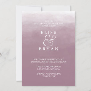Dusty Rose Pink Simple Modern Elegant Wedding Invitation