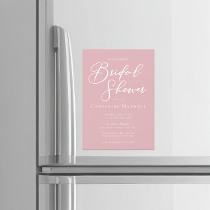 Dusty Rose Pink Typography Bridal Shower Magnetic Invitation