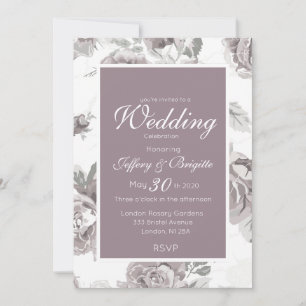 Dusty rose pink wedding announcement
