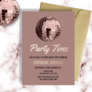Dusty Rose Retro 70s Disco Ball Birthday Party 