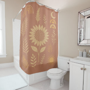 Dusty Rose Retro Shower Curtain
