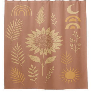 Dusty Rose Retro Shower Curtain
