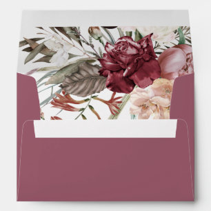 Dusty Rose Return Address on Back Flap Envelope