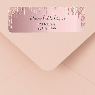 Dusty rose rose gold return address label