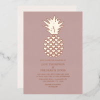 Dusty Rose & Rose Gold Tropical Pineapple Wedding