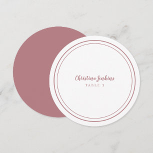 Dusty Rose Round Custom Wedding Guest Place Card