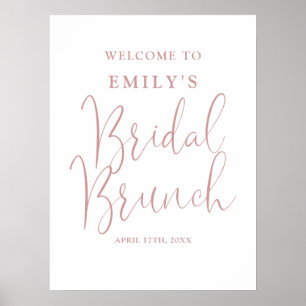 Dusty Rose Script Bridal Brunch Welcome Sign