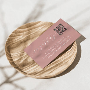 Dusty Rose Script Bridal or Baby Shower Registry Enclosure Card