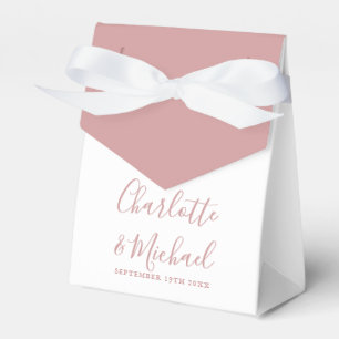Dusty Rose Script Elegant Modern Wedding Favour Box