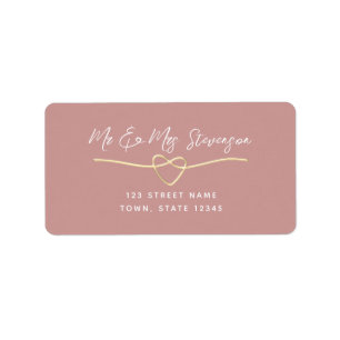 Dusty Rose Script Return Address Label