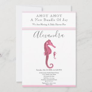 Dusty Rose  Seahorse Pink Girl Floral Baby Shower