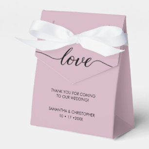 Dusty Rose Simple & Elegant Love Wedding ScrIpt Favour Box