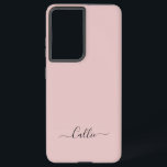Dusty Rose Simple Minimalist Script Custom Name Samsung Galaxy Case<br><div class="desc">A simple stylish custom name typography design in a casual script font in striking black on dusty pink rose mauve. The perfect item for the minimalist. A modern bespoke gift or accessory for any occasion. Debra Valencia, a visionary surface pattern artist, product designer and entrepreneur with a passion for world...</div>
