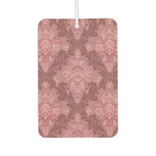 Dusty Rose Soft Pink Burgundy Elegant Damask  Car Air Freshener