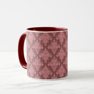 Dusty Rose Soft Pink Burgundy Elegant Damask Mug