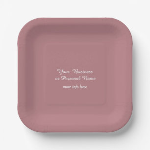 dusty rose solid color paper plate