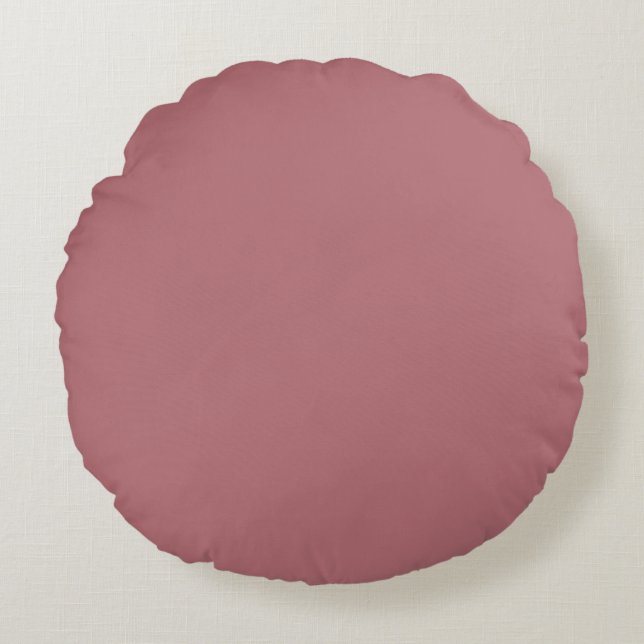Dusty Rose Solid Color  Round Cushion (Front)