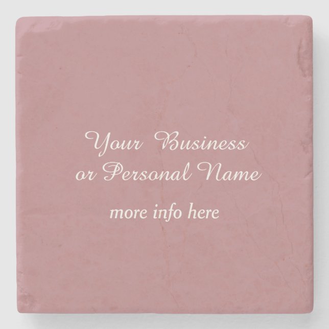 dusty rose solid colour  stone coaster (Front)