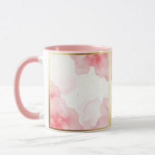 Dusty Rose Sprinkled Gold Frame Tasse Mug