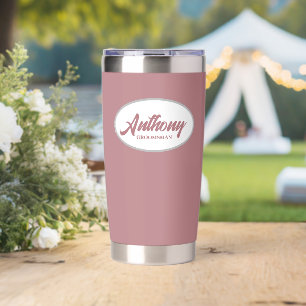 Dusty Rose Stylised Wedding Groomsman Insulated Tumbler