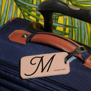 Dusty Rose Stylishly Monogrammed Luggage Tag