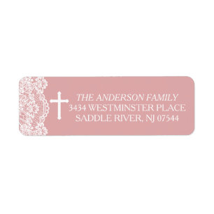 Dusty Rose Vintage Lace Return Address Label