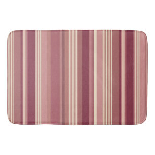 Dusty Rose Warm Muted Pinks Bold Stripes Bath Mat