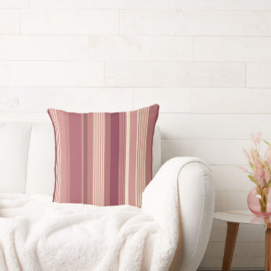 Dusty Rose Warm Muted Pinks Bold Stripes Cushion