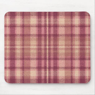 Dusty Rose Warm Muted Pinks Plaid Mouse Pad