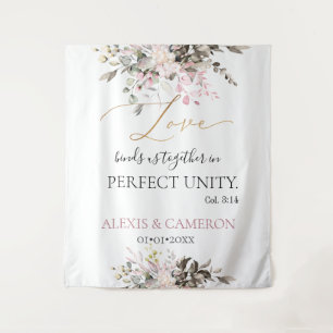 Dusty Rose Watercolor Eucalyptus, Col. 3:14 Tapest Tapestry