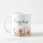 Dusty Rose Watercolor Floral Name Coffee Mug<br><div class="desc">Dusty Rose Watercolor Floral Name Coffee Mug. This elegant watercolor floral coffee mug makes a perfect gift. This beautiful design features dusty pink roses and dahlias,  cream hydrangeas,  and green eucalyptus leaves. Click on the above Dusty Roses collection link for matching items.</div>