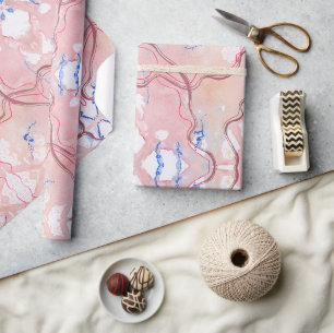 Dusty Rose Watercolor Mirrored Gift Wrapping Paper
