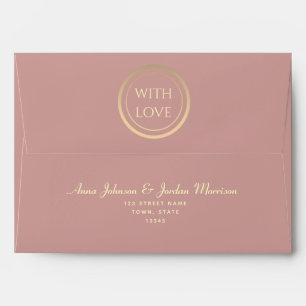 Dusty Rose Wedding 5x7 Envelope