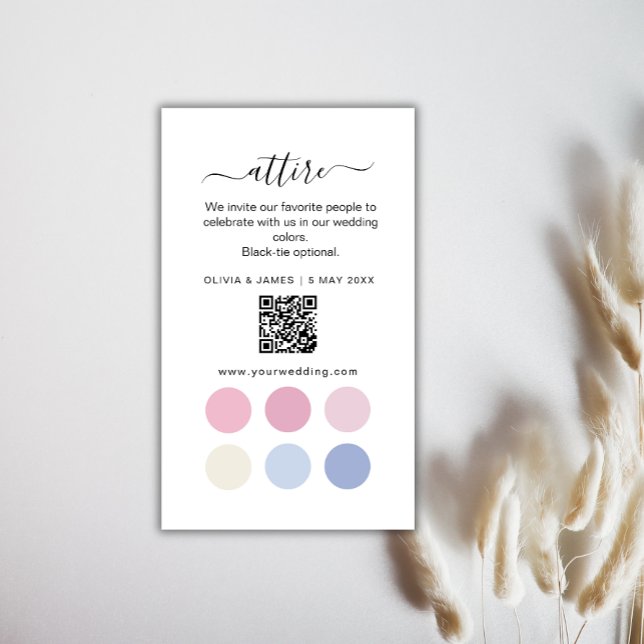 Dusty Rose Wedding Attire Dress Code Card (Dusty Rose Wedding Attire Dress Code Card)