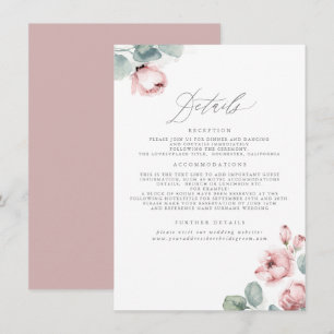 Dusty Rose Wedding Details Enclosure  Card