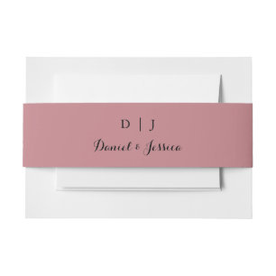 Dusty Rose Wedding Invitation Belly Band