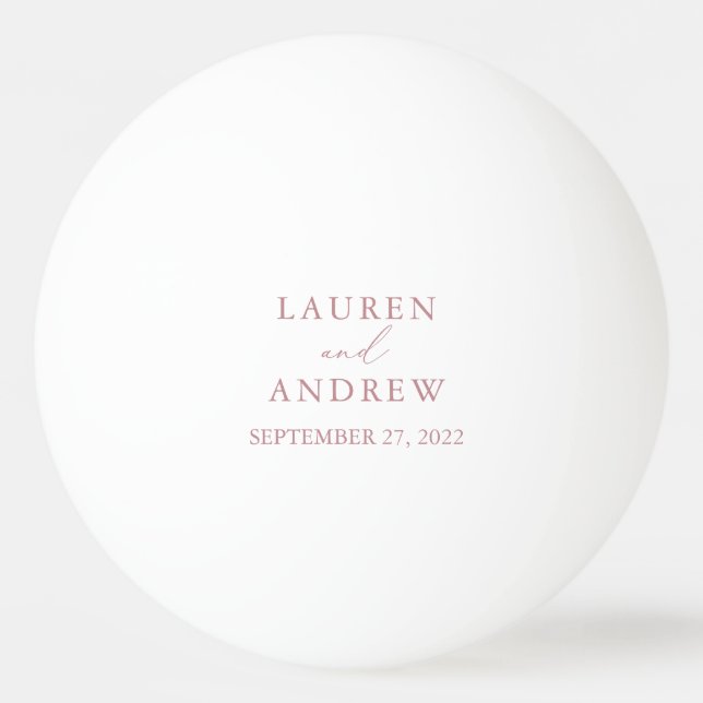 Dusty Rose Wedding Personalised Ping Pong Ball (Front)