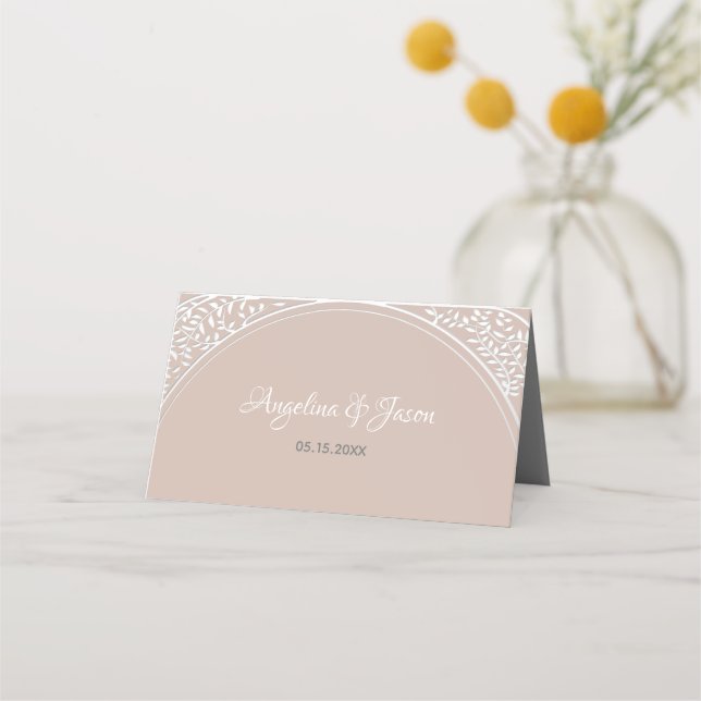 Dusty Rose Wedding Place Card (Back)