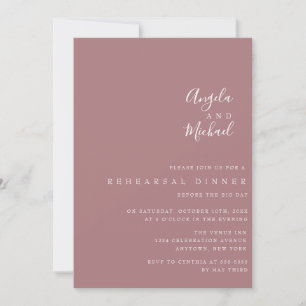 Dusty Rose Wedding Rehearsal Dinner Invitations
