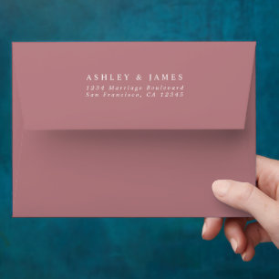 Dusty Rose Wedding Return Address Envelope