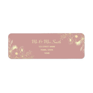 Dusty Rose Wedding Return Address Label