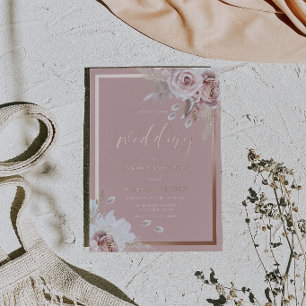 Dusty Rose Wedding Rose Gold Border