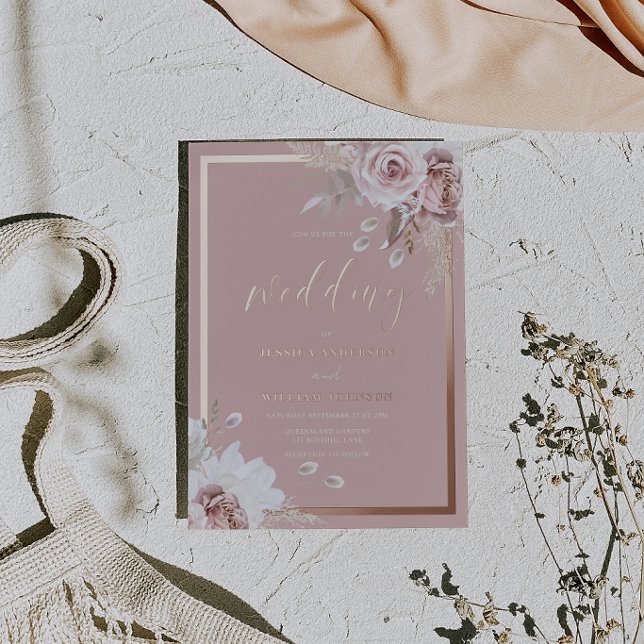 Dusty Rose Wedding Rose Gold Border (Creator Uploaded)